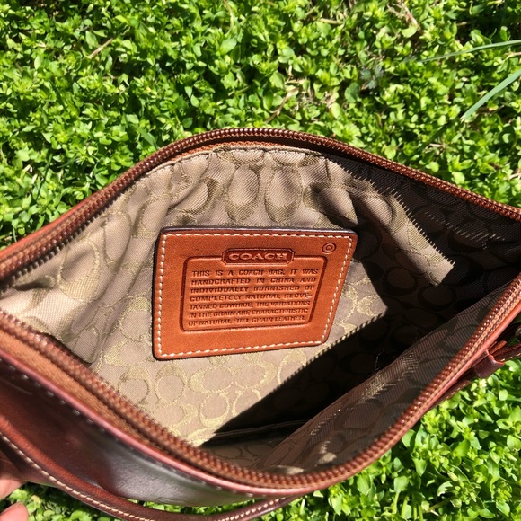 Cognac Coach Wristlet - Picture 4 of 5